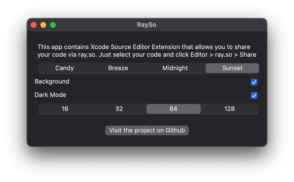 RaySo extension preview