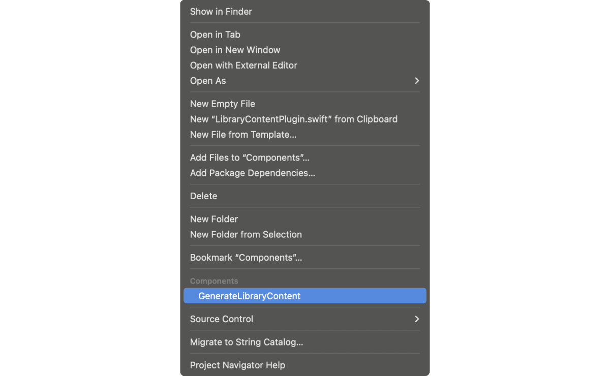 Plugin in menu